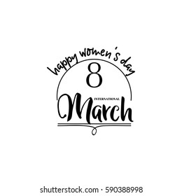 Typography badge 8 March. The pattern printing plate handmade works written by hand font. It can be used in a corporate style, prints, for your design