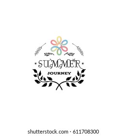 Typography badges - Summer. On the basis of script fonts, handmade. It can be used to design your printed products