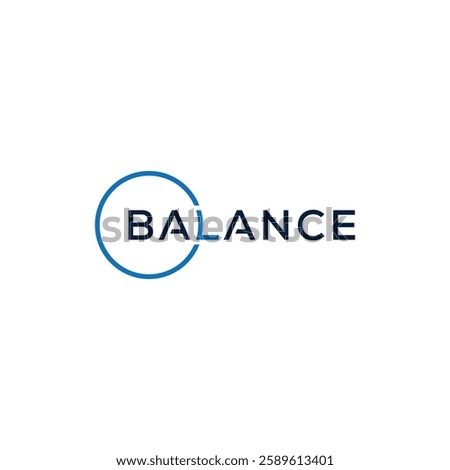 typography balance logo design, circle graphic vector