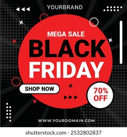 Banner de tipografia para Black Friday