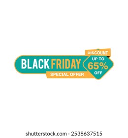 Typography banner for Black Friday. Modern minimal red and white text symbol of Black Friday with discount offer. Design template for Black Friday sale, promotion, advertising and social media ad.