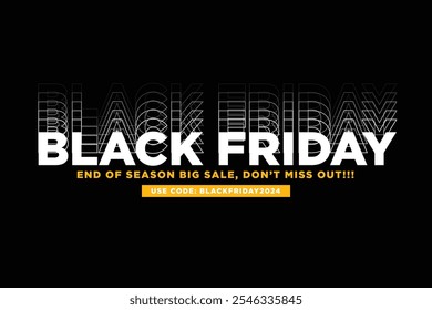 Typography banner for Black Friday. Modern minimal white text symbol of Black Friday Template Design