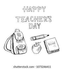 Typography Banner Lettering Happy Teachers Day Stock Vector (Royalty ...