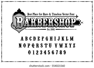Typography of Barbershop Font with Vintage Type Style