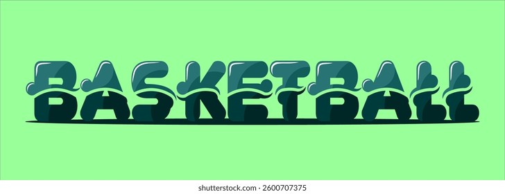 typography BASKETBALL word art illustration, editable text effect, eps file format