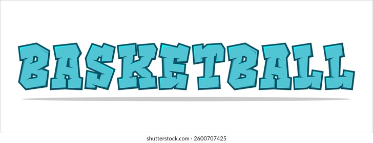 typography BASKETBALL word art illustration, editable text effect, eps file format