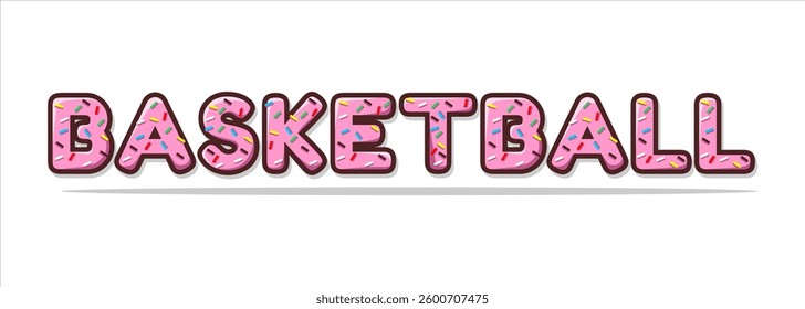 typography BASKETBALL word art illustration, editable text effect, eps file format