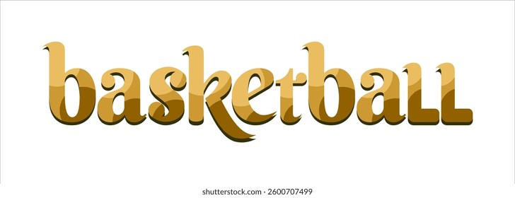 typography BASKETBALL word art illustration, editable text effect, eps file format
