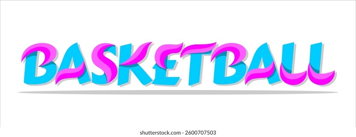 typography BASKETBALL word art illustration, editable text effect, eps file format