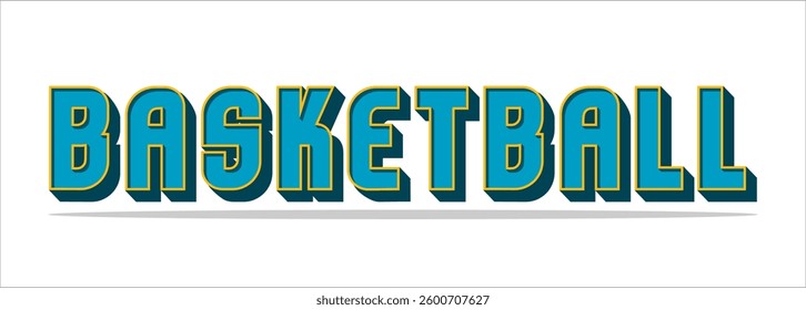 typography BASKETBALL word art illustration, editable text effect, eps file format