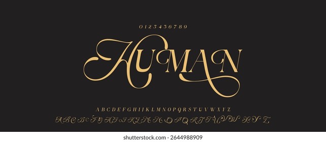 Typography beauty fashion elegant minimalist serif italic fonts decorative wedding vintage retro logos. Minimal luxury font alphabet logo. Vector illustration