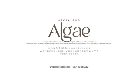 Typography beauty fashion elegant minimalist serif italic fonts decorative wedding vintage retro logos. Minimal luxury font alphabet logo. Vector illustration