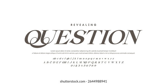Tipografia beleza moda elegante minimalista serif italic fontes decorativo casamento vintage retro logos. Logotipo de fonte de luxo mínimo alfabeto. Ilustração vetorial