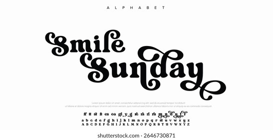 Typography beauty fashion elegant minimalist serif italic fonts decorative wedding vintage retro logos. Minimal luxury font alphabet logo. Vector