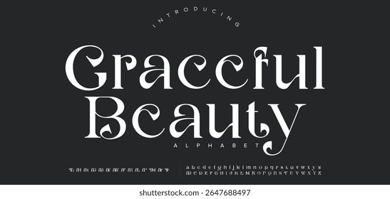 Tipografia beleza moda elegante minimalista serif italic fontes decorativo casamento vintage retro logos. Logotipo de fonte de luxo mínimo alfabeto. Vetor