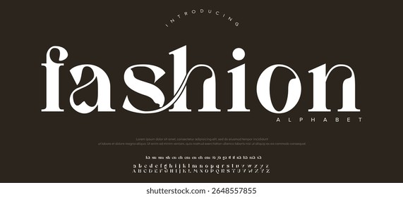 Tipografia beleza moda elegante minimalista serif italic fontes decorativo casamento vintage retro logos. Logotipo de fonte de luxo mínimo alfabeto. Vetor