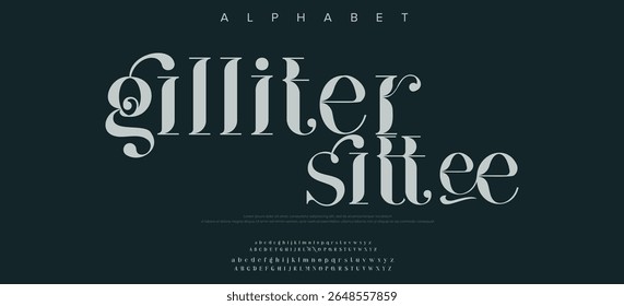 Tipografia beleza moda elegante minimalista serif italic fontes decorativo casamento vintage retro logos. Logotipo de fonte de luxo mínimo alfabeto. Vetor