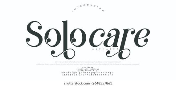 Tipografia beleza moda elegante minimalista serif italic fontes decorativo casamento vintage retro logos. Logotipo de fonte de luxo mínimo alfabeto. Vetor