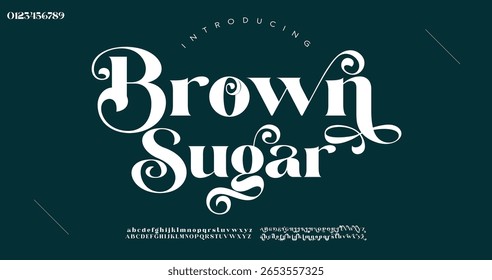 Typography beauty fashion elegant minimalist serif italic fonts decorative wedding vintage retro logos. Minimal luxury font alphabet logo. Vector illustration