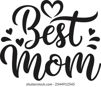 typography best mom t-shirt design