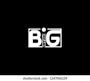 Typography BIG DREAMS Minimal Modern Bold Style Tee Graphic