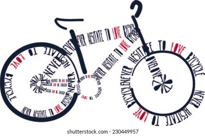 typography bike cute