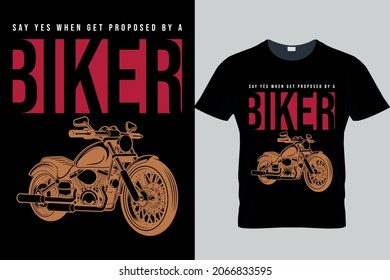 Typography biker tee stylish vector t shirt design