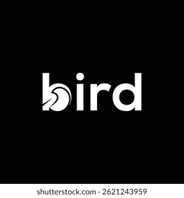 Diseño de logotipo de pájaro de tipografía, Plantilla de Vector gráfico de pájaro de marca de palabras