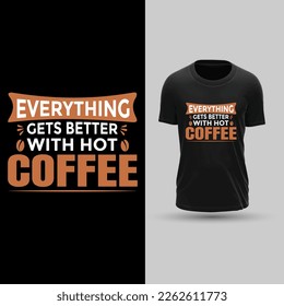 Diseño de camisetas con vector de café negro para tipografía