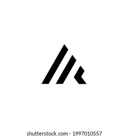 typography black letter A and K vector logo design