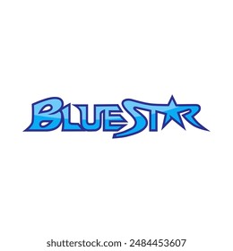 Typography blue star color vector