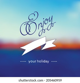 Typography with blurry photo as a background. Vector, Eps 10, gradient mesh.