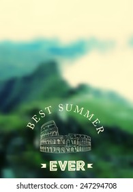 Typography with blurry photo as a background. Vector, Eps 10, gradient mesh