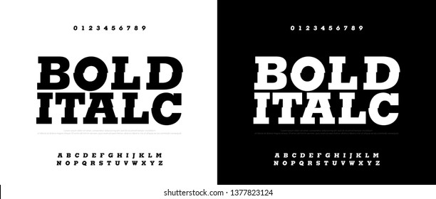 Typography bold italic font set. Modern Bold Font 3D Alphabet. Typography fonts, italic uppercase and number. vector illustration