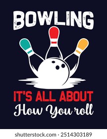 typography Bowling T-shirt Design bundle 