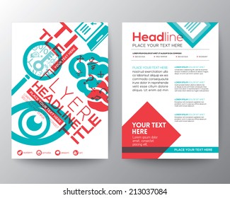 Typography Brochure Flyer design Layout vector template in A4 size with education concept