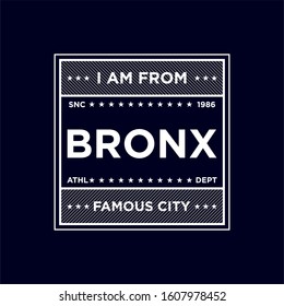 typography bronx for print t shirt