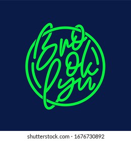 Typography brooklyn circle vector design
