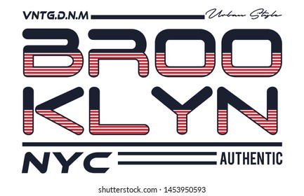 typography brooklyn for print t shirt 