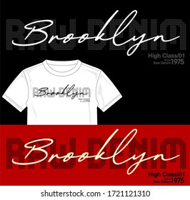 typography brooklyn for print t shirt