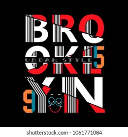 Typografie-Brooklyn-T-Shirt-Vektorgrafik