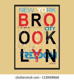 typography brooklyn t shirt vector
