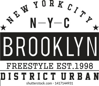 Typography brooklyn t-shirt and apparel design. Vector print.