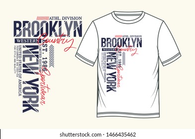 Typography Brooklyn t-shirt and apparel design, Vector illustrations