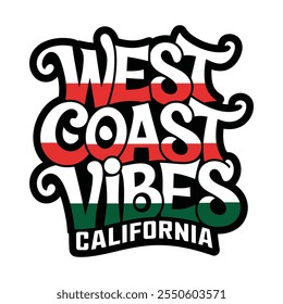  typography california slogan text print for graphic tee t shirt or sweatshirt - Vector