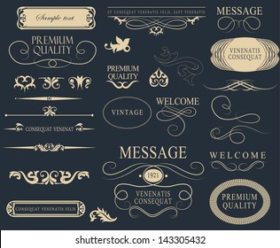 Typography, Calligraphic Design Elements, Page Decoration/ Vector