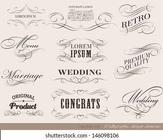 typography, calligraphic design elements, page decoration/ Vintage Frame collection