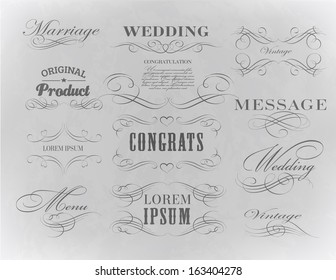 typography, calligraphic design elements, page decoration/ vector illustration