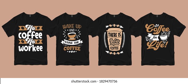 Typography calligraphy hand-drawn lettering coffee quotes t shirt design bundle about life