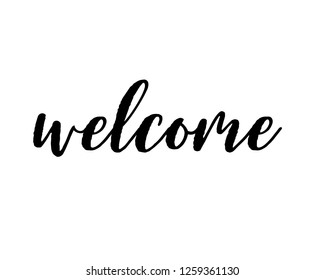 Typography calligraphy text word art design vector for welcome